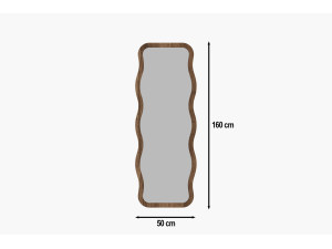 Espelho de madeira "Aror" - 50 x 160 cm - Castanho