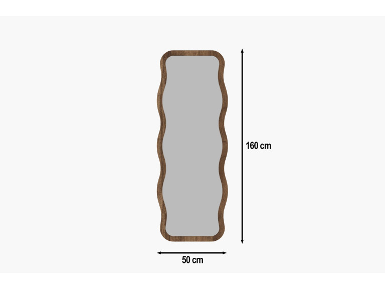 Espelho de madeira "Aror" - 50 x 160 cm - Castanho