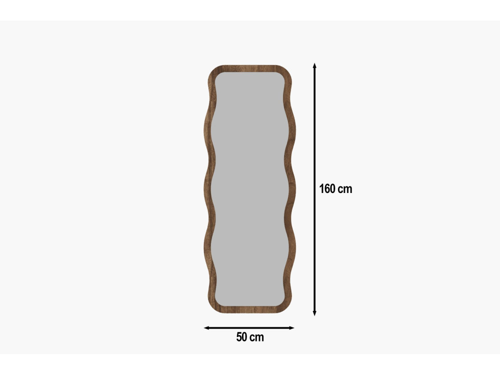 Espelho de madeira "Aror" - 50 x 160 cm - Castanho