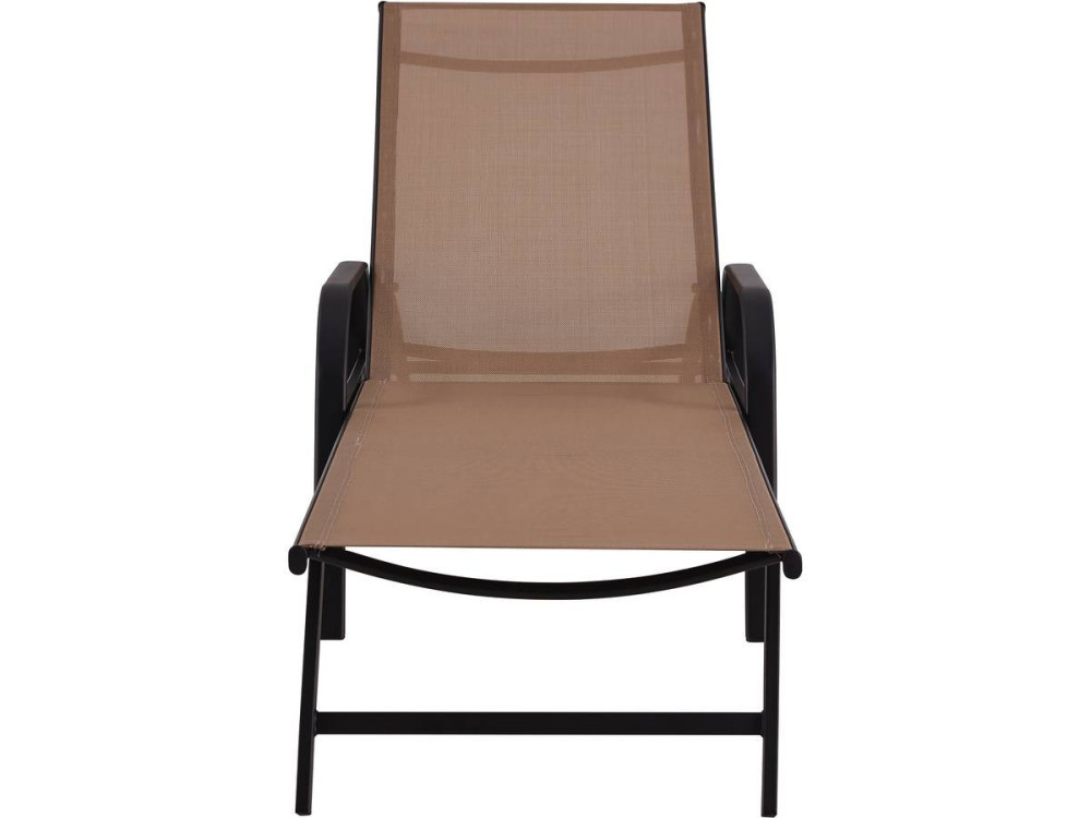Conjunto de 2 espreguiçadeiras metálicas "Farniente" - Taupe