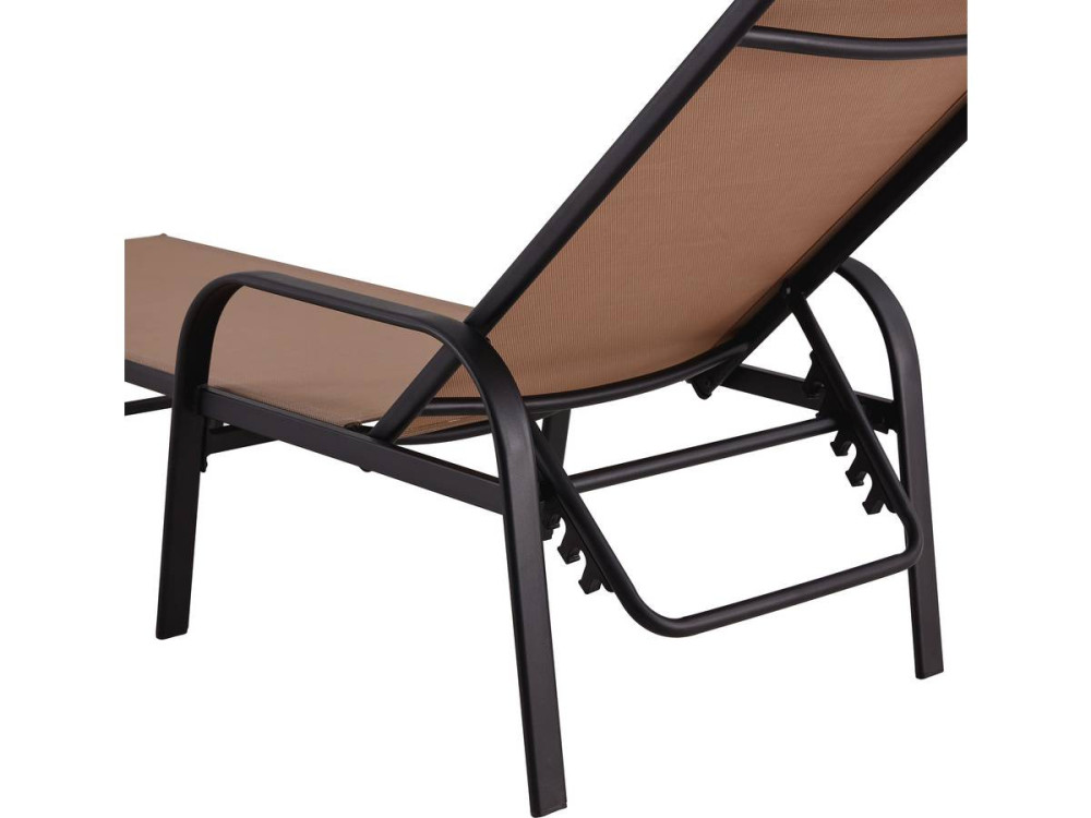 Conjunto de 2 espreguiçadeiras metálicas "Farniente" - Taupe