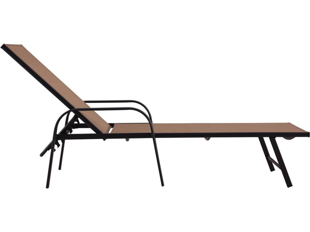 Conjunto de 2 espreguiçadeiras metálicas "Farniente" - Taupe