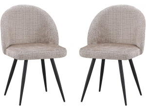 Conjunto de 2 cadeiras em tecido "Samuel" - 53 x 51 x 82 cm - Bege