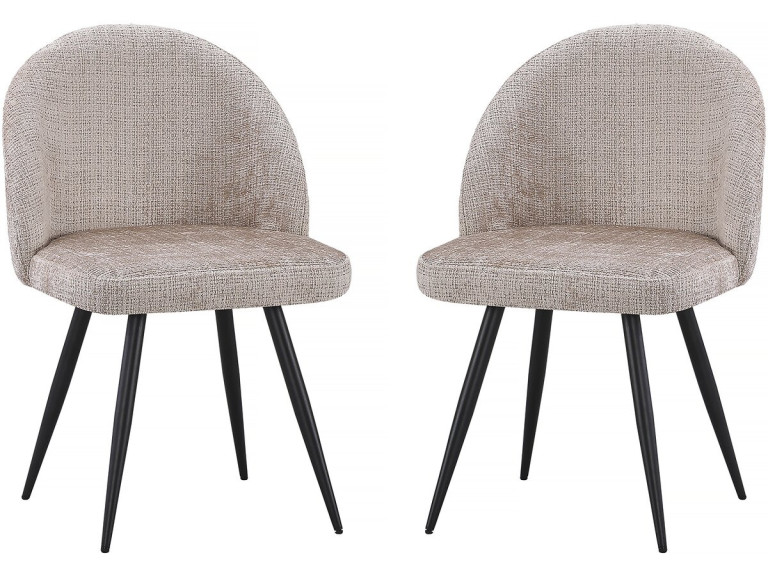 Conjunto de 2 cadeiras em tecido "Samuel" - 53 x 51 x 82 cm - Bege