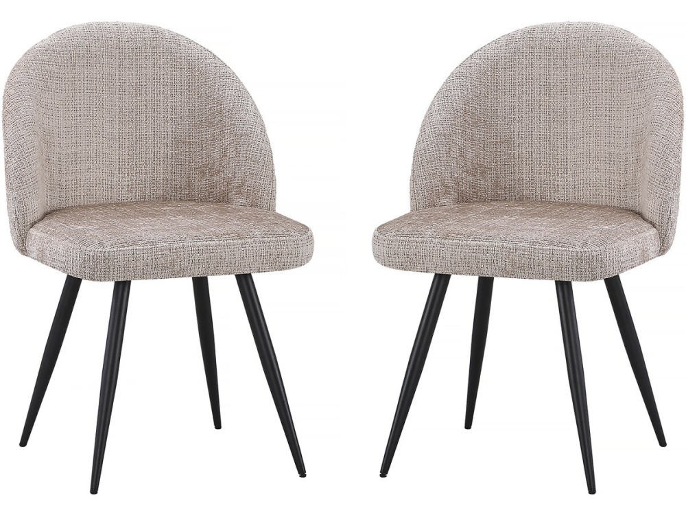 Conjunto de 2 cadeiras em tecido "Samuel" - 53 x 51 x 82 cm - Bege