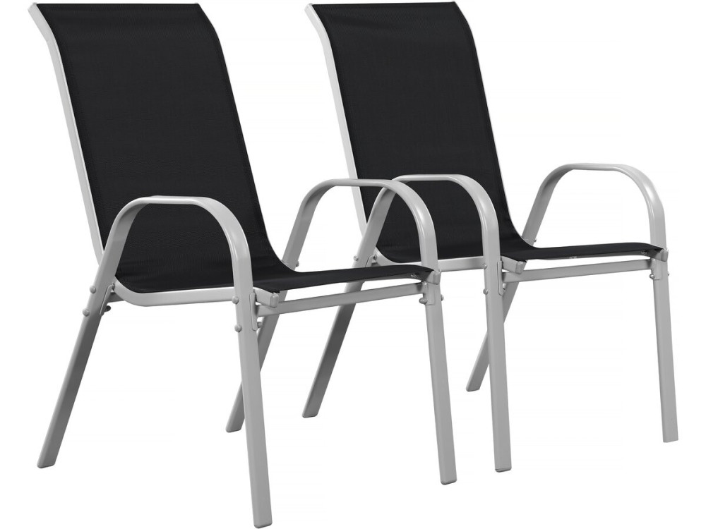 Poltrona de jardim Textilene "Cordoba" - Fénix - Preta - Kit de 2
