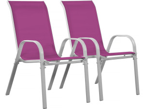 Poltrona de jardim Textilene "Cordoba" - Fénix - Rosa- Kit de 2