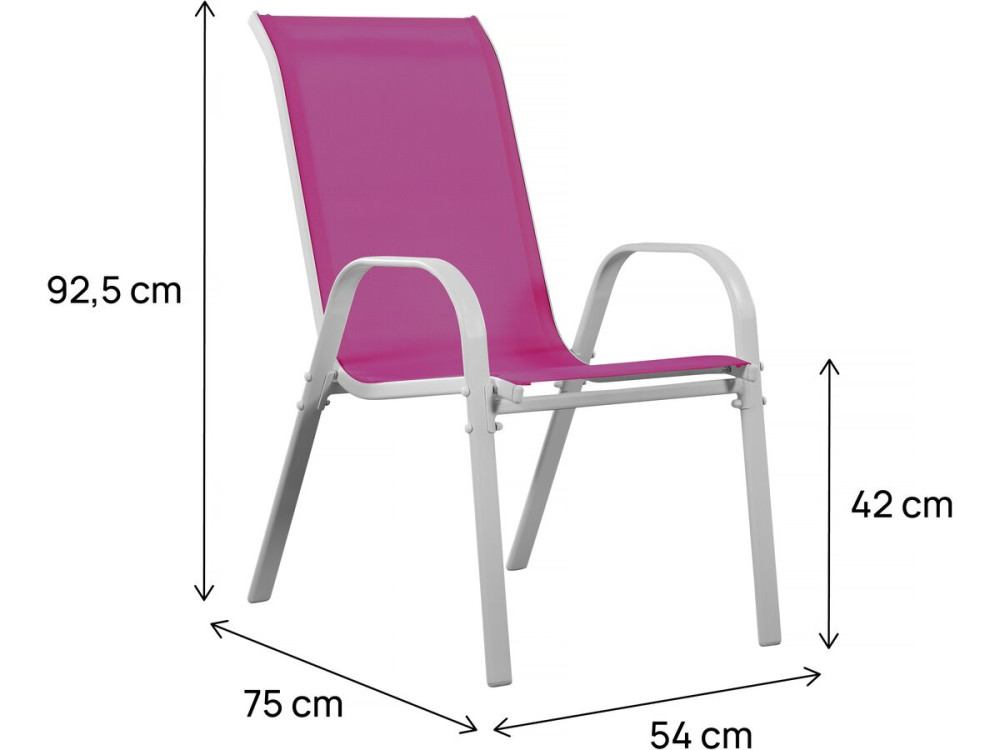 Poltrona de jardim Textilene "Cordoba" - Fénix - Rosa- Kit de 2