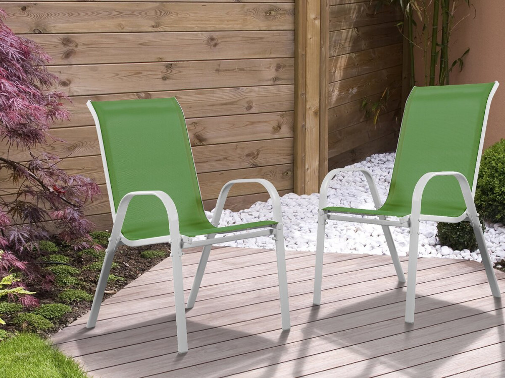 Poltrona de jardim Textilene "Cordoba" - Fénix - Verde- Kit de 2