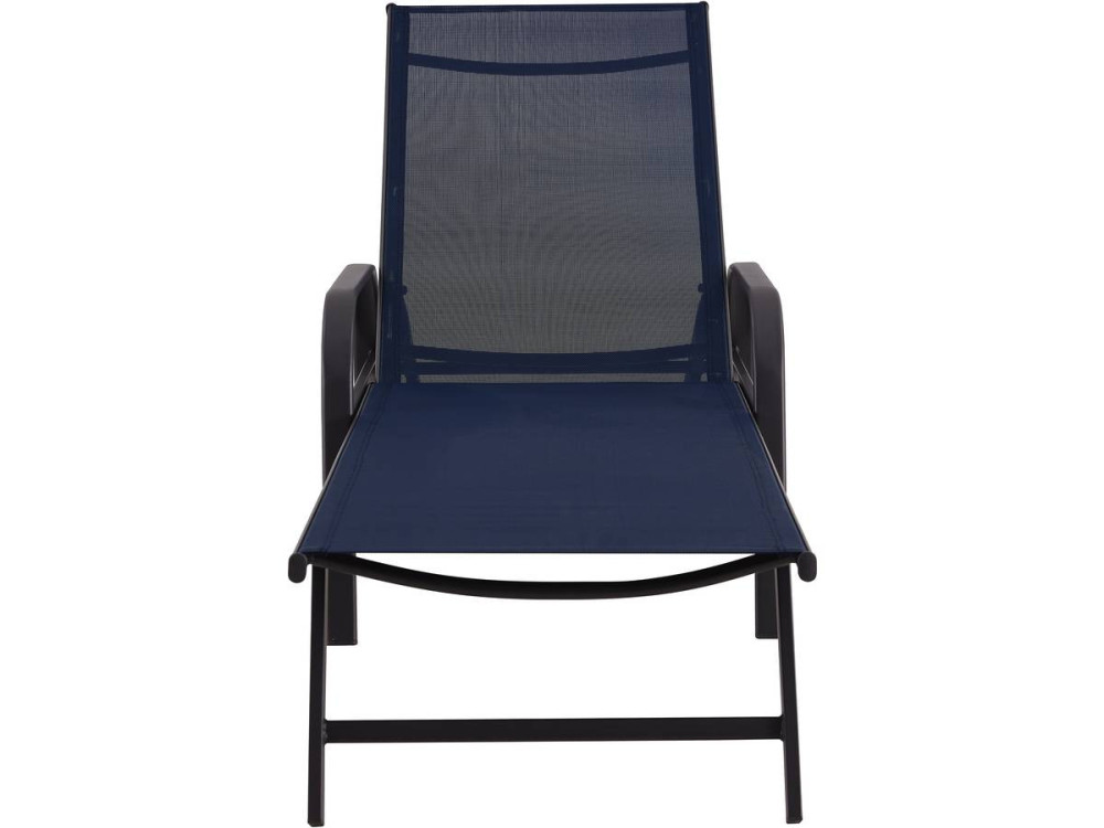 Conjunto de 2 espreguiçadeiras metálicas "Farniente" - Azul meia-noite