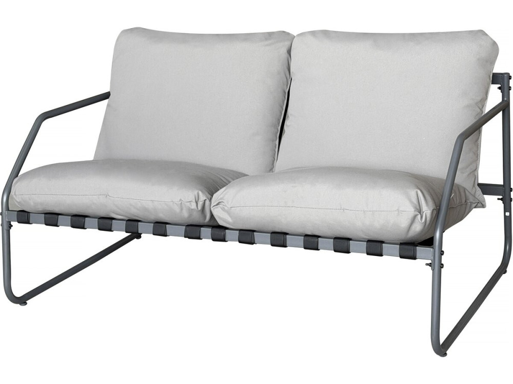 Conjunto de mobiliário de jardim em metal "Sora" com almofadas - 4 lugares - Cinzento