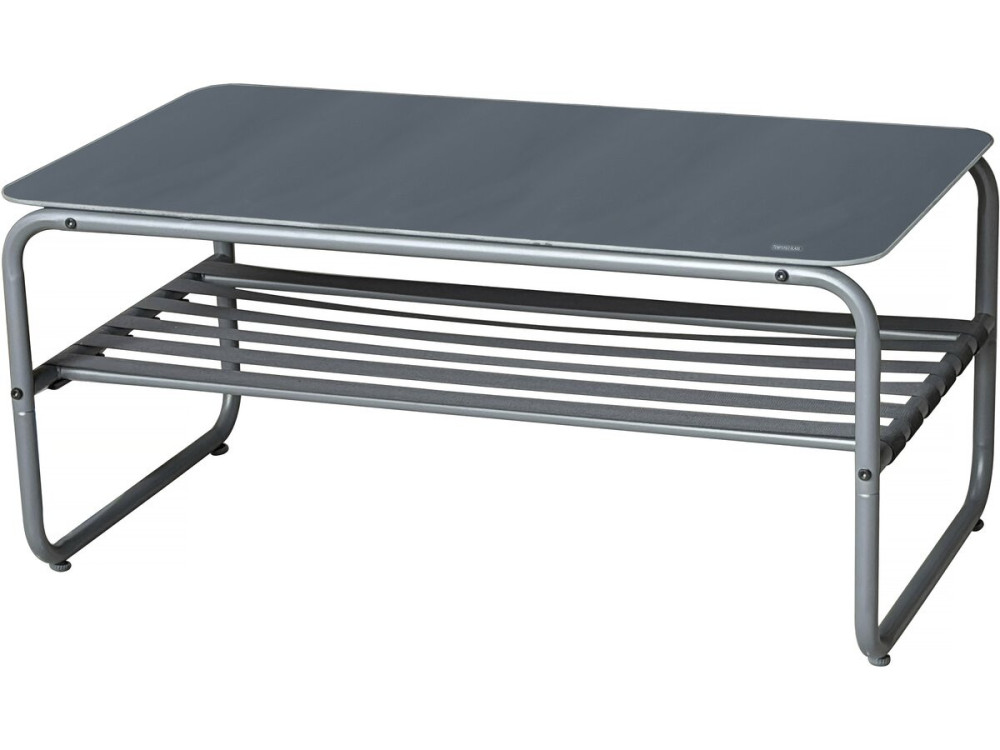 Conjunto de mobiliário de jardim em metal "Sora" com almofadas - 4 lugares - Cinzento