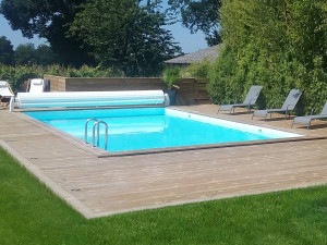 Piscina de madeira em kit retangular "Oceano" - 9,20 x 5,20 x 1,44 m