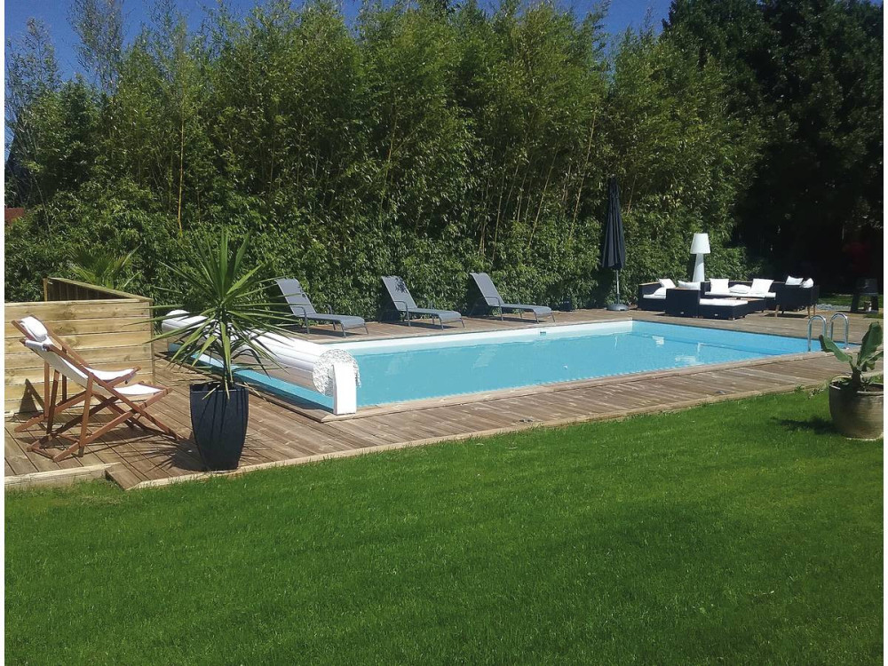 Piscina de madeira em kit retangular "Oceano" - 9,20 x 5,20 x 1,44 m