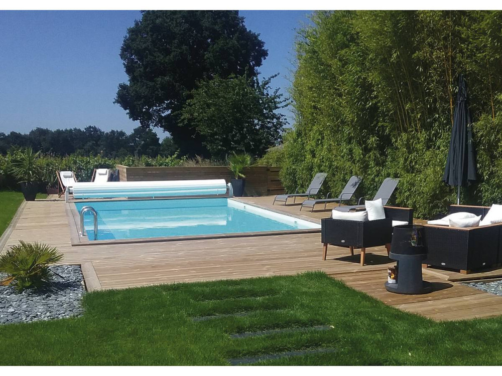 Piscina de madeira em kit retangular "Oceano" - 9,20 x 5,20 x 1,44 m
