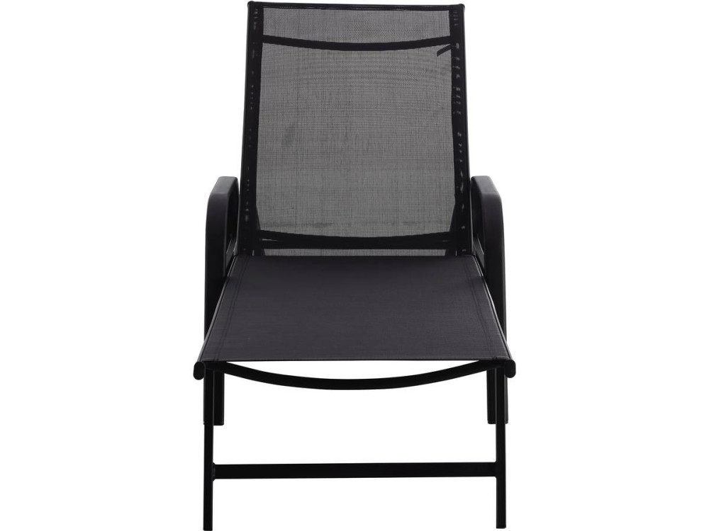 Conjunto de 2 espreguiçadeiras metálicas "Farniente" - Preto