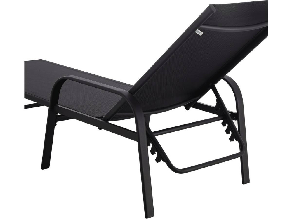 Conjunto de 2 espreguiçadeiras metálicas "Farniente" - Preto