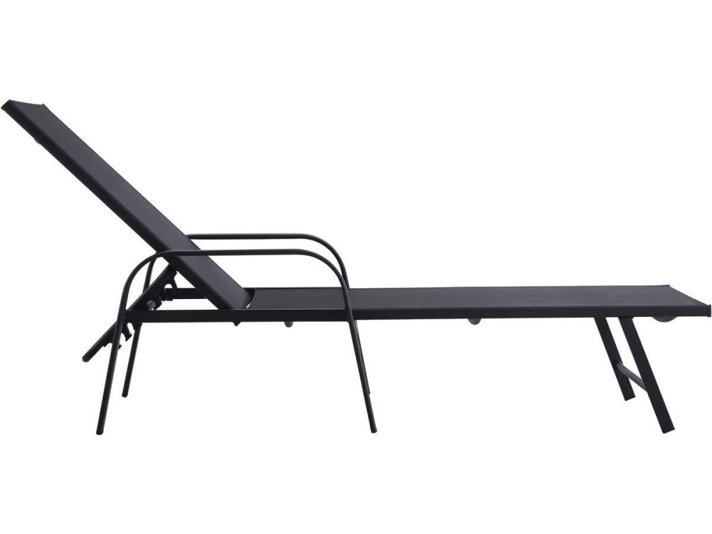 Conjunto de 2 espreguiçadeiras metálicas "Farniente" - Preto