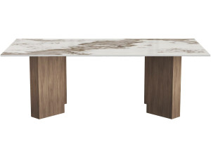 Mesa de centro em madeira com tampo em cerâmica «Elma» - 120 x 60 x 40 cm - Castanho