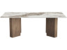 Mesa de centro em madeira com tampo em cerâmica «Elma» - 120 x 60 x 40 cm - Castanho