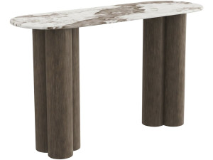 Mesa de apoio com tampo em cerâmica «Zora» - 140 cm - Castanho