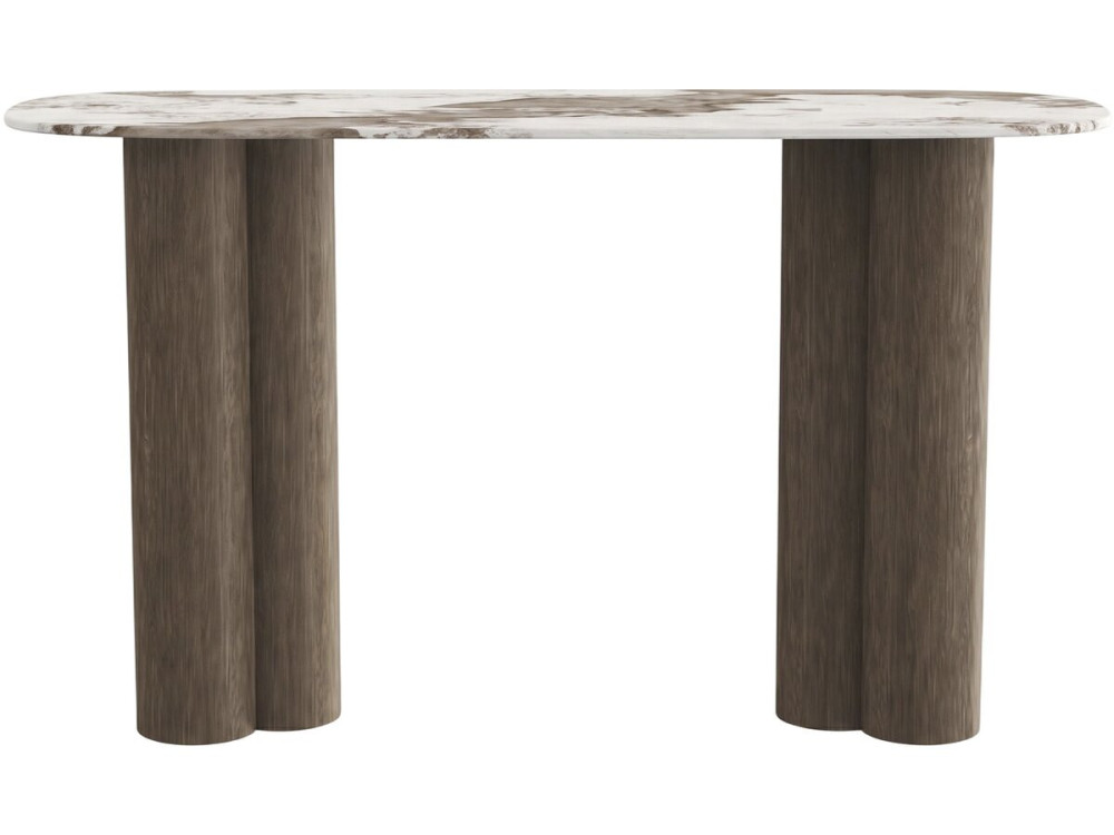 Mesa de apoio com tampo em cerâmica «Zora» - 140 cm - Castanho