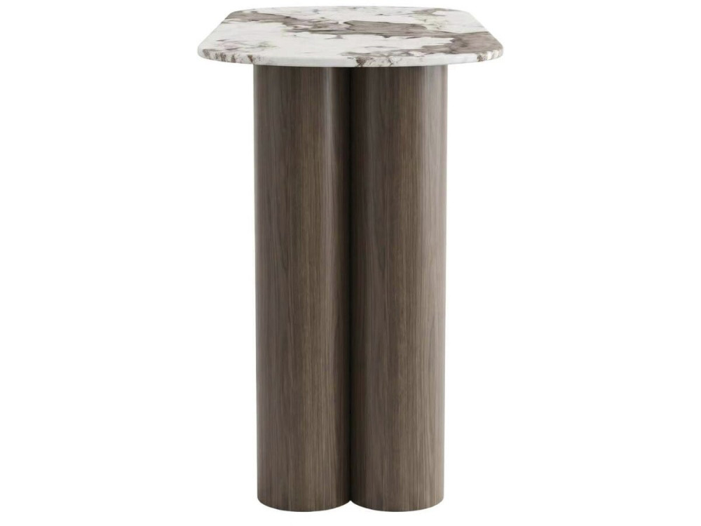Mesa de apoio com tampo em cerâmica «Zora» - 140 cm - Castanho