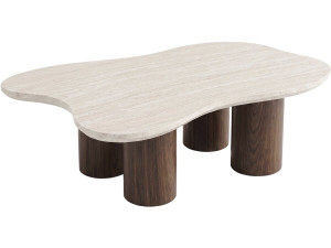 Mesa de centro de design em madeira «Lya» - 120 cm - Castanho