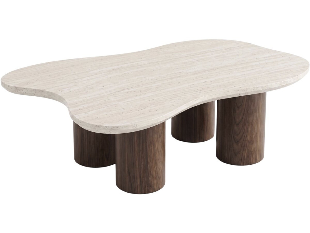 Mesa de centro de design em madeira «Lya» - 120 cm - Castanho