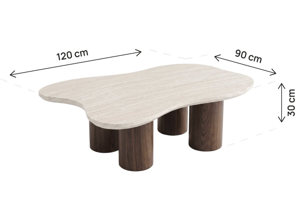 Mesa de centro de design em madeira «Lya» - 120 cm - Castanho