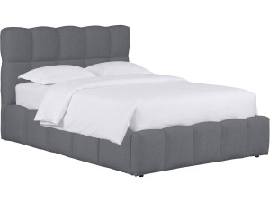 Cama com arrumação "Davos" - Branca Couleur Gris Taille 140 x 190 cm
