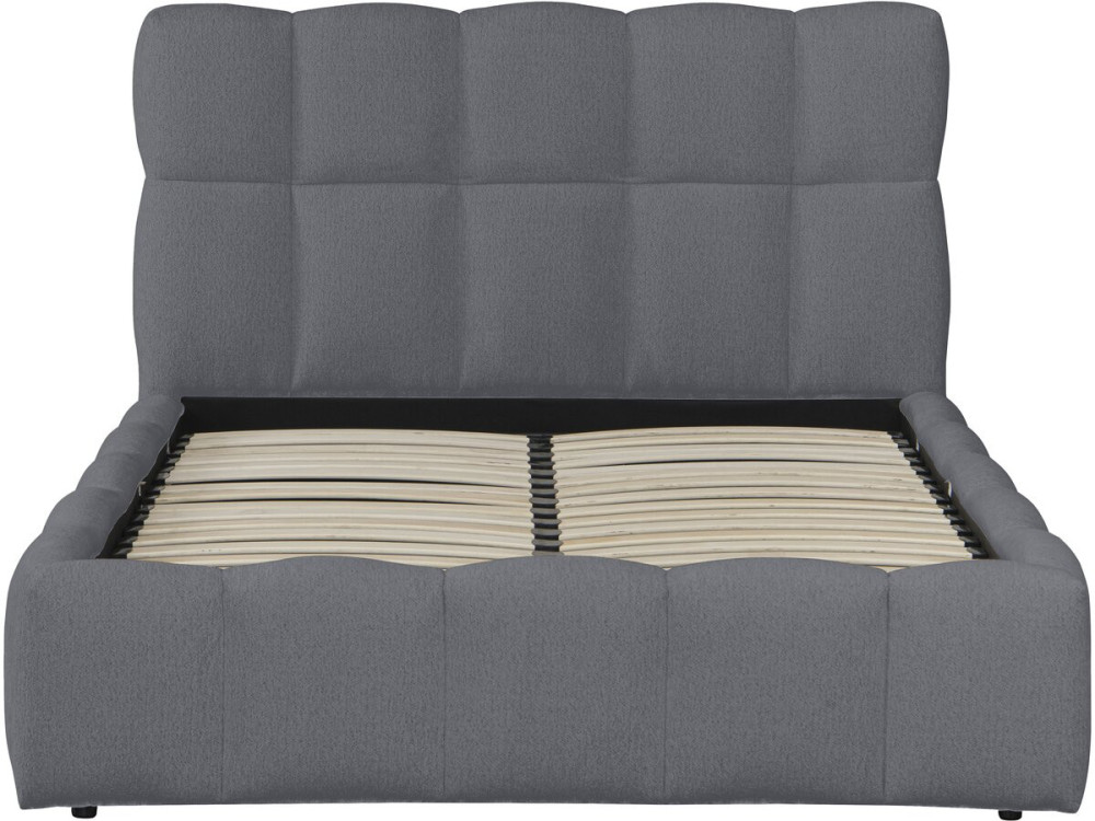 Cama com arrumação "Davos" - Branca Couleur Gris Taille 140 x 190 cm