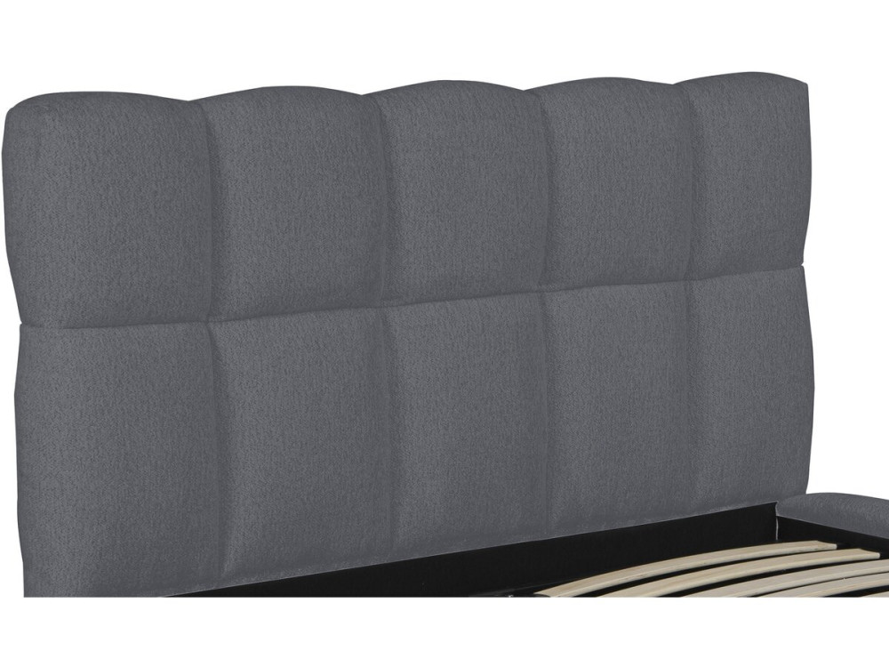 Cama com arrumação "Davos" - Branca Couleur Gris Taille 140 x 190 cm