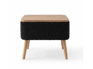 Mesa de cabeceira em madeira «Nivo» - 45 x 30 x 45 cm - Preto