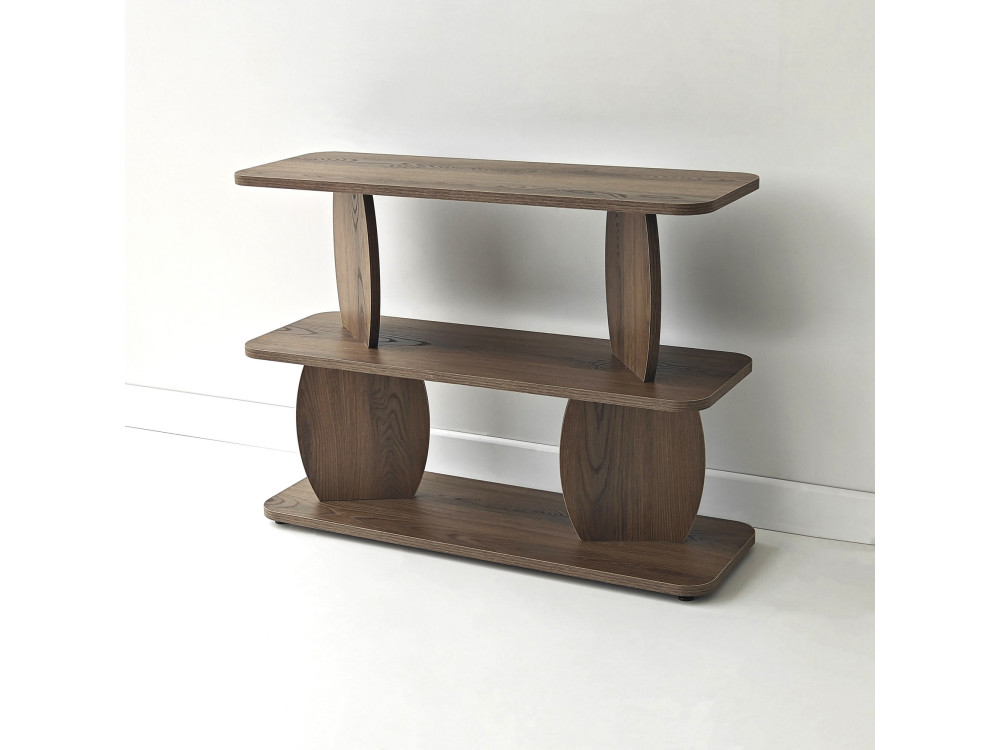 Mesa auxiliar de madeira «Armonia» - 90 x 30 x 70 cm - Castanho