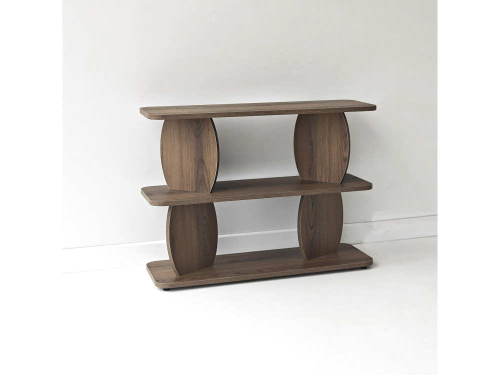 Mesa auxiliar de madeira «Armonia» - 90 x 30 x 70 cm - Castanho