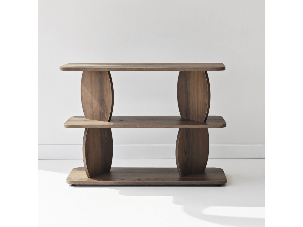 Mesa auxiliar de madeira «Armonia» - 90 x 30 x 70 cm - Castanho
