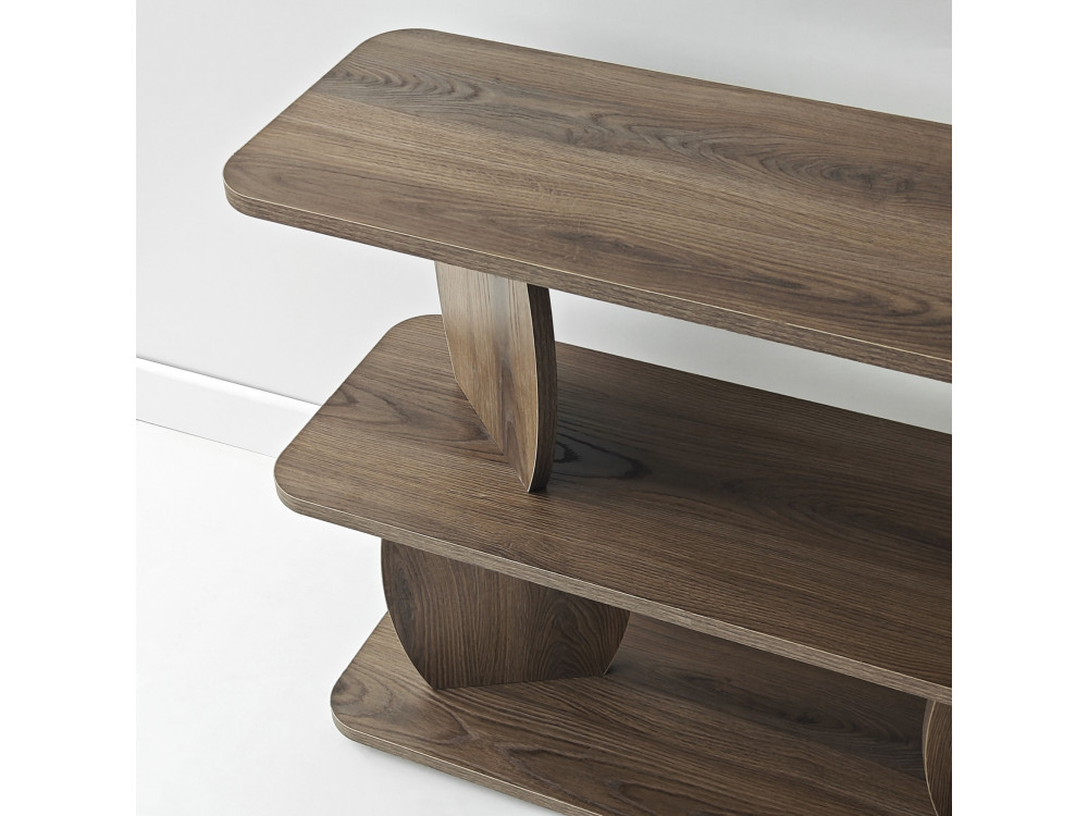 Mesa auxiliar de madeira «Armonia» - 90 x 30 x 70 cm - Castanho