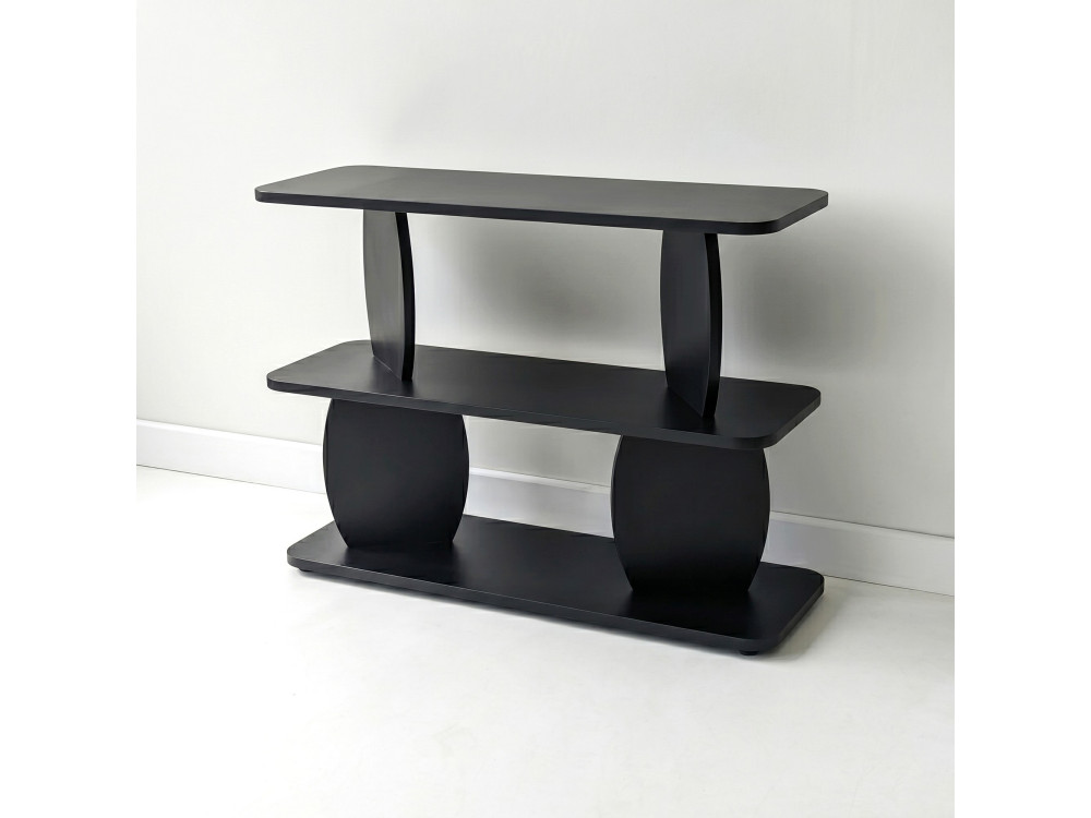 Mesa auxiliar de madeira «Armonia» - 90 x 30 x 70 cm - Preto
