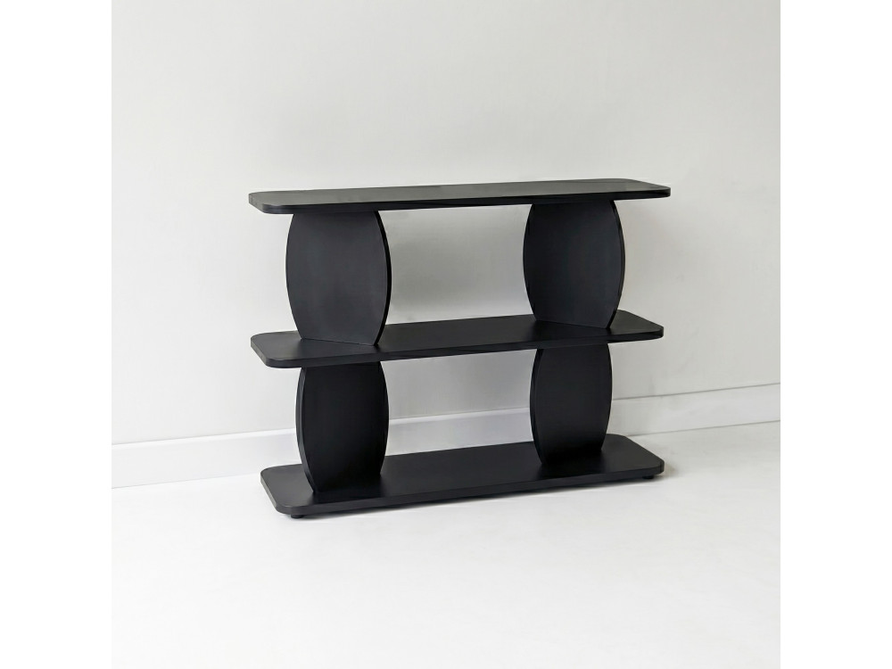 Mesa auxiliar de madeira «Armonia» - 90 x 30 x 70 cm - Preto