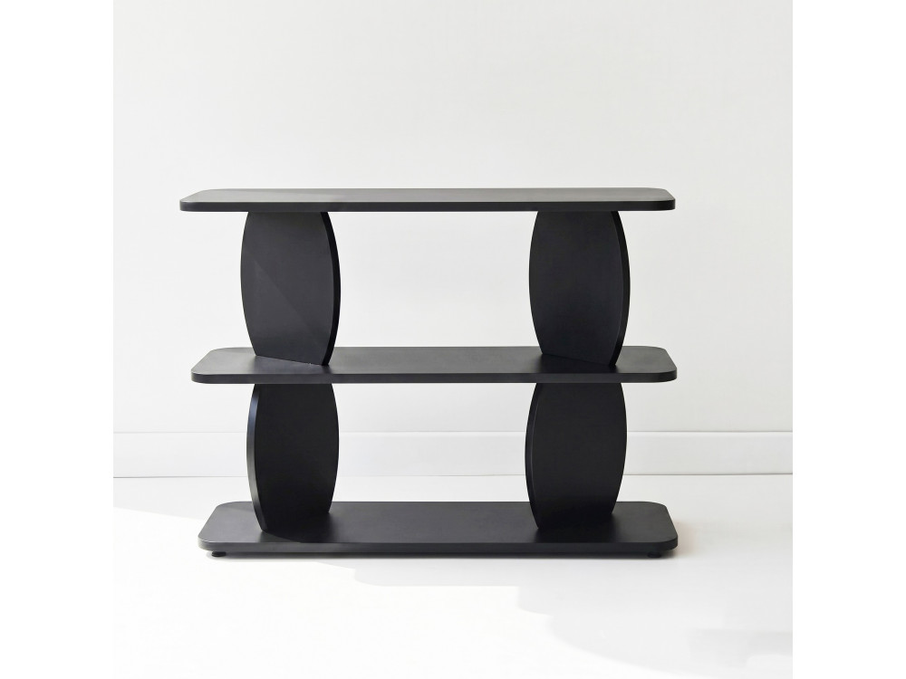 Mesa auxiliar de madeira «Armonia» - 90 x 30 x 70 cm - Preto