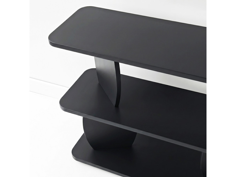 Mesa auxiliar de madeira «Armonia» - 90 x 30 x 70 cm - Preto
