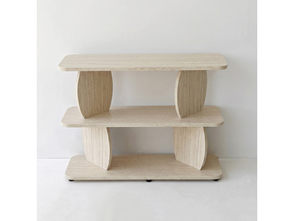 Mesa auxiliar de madeira «Armonia» - 90 x 30 x 70 cm - Travertino