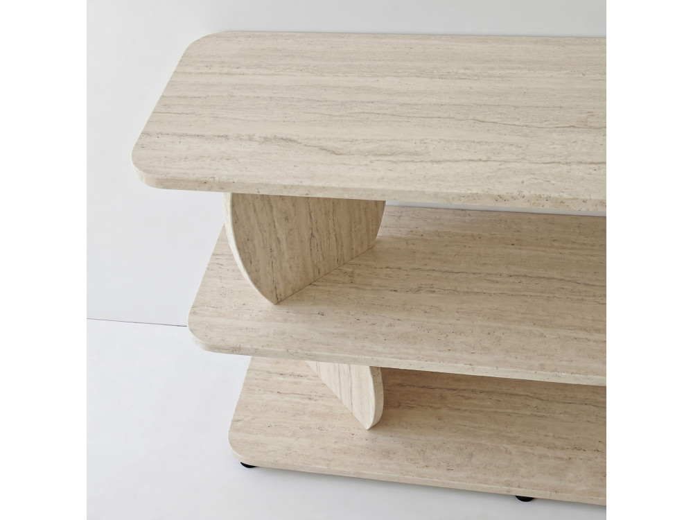 Mesa auxiliar de madeira «Armonia» - 90 x 30 x 70 cm - Travertino