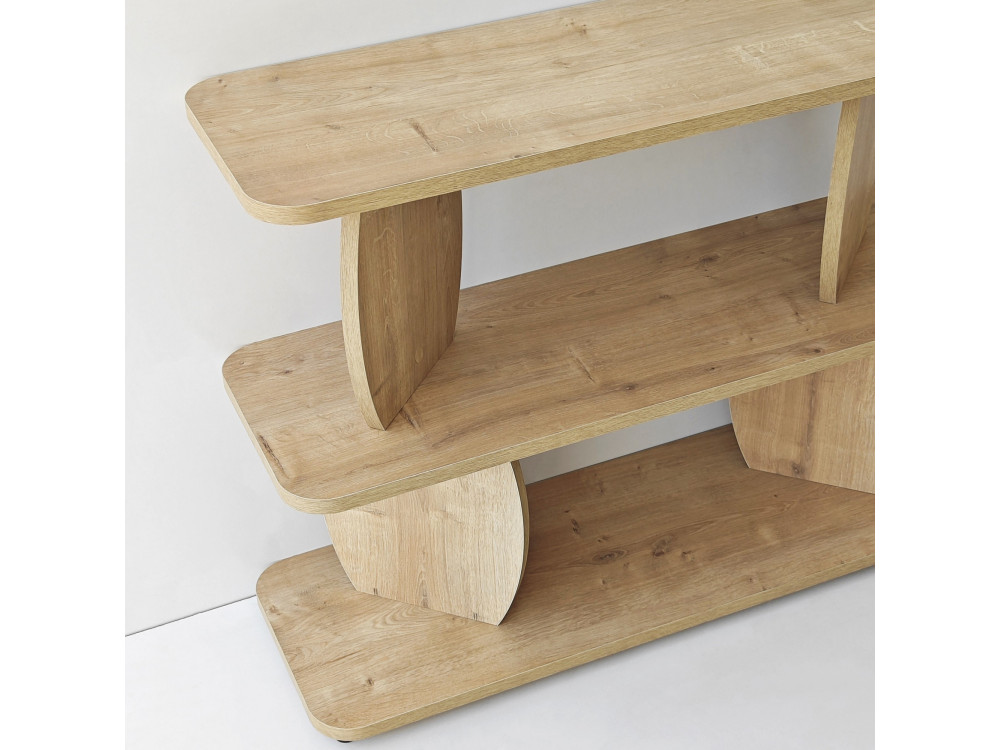 Mesa auxiliar de madeira «Armonia» - 90 x 30 x 70 cm - Carvalho Saphir