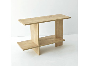 Mesa auxiliar de madeira «Essenziale» - 80 x 30 x 55 cm - Carvalho Saphir