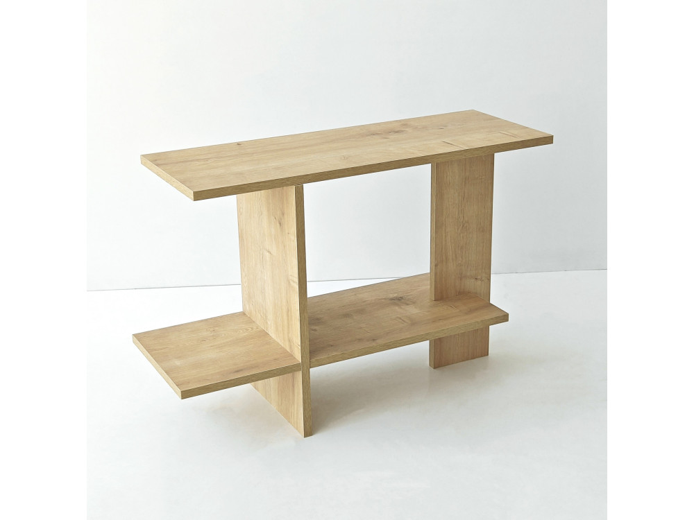 Mesa auxiliar de madeira «Essenziale» - 80 x 30 x 55 cm - Carvalho Saphir