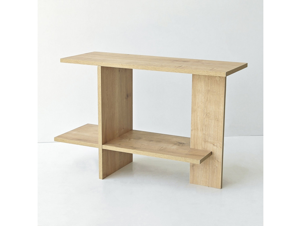 Mesa auxiliar de madeira «Essenziale» - 80 x 30 x 55 cm - Carvalho Saphir