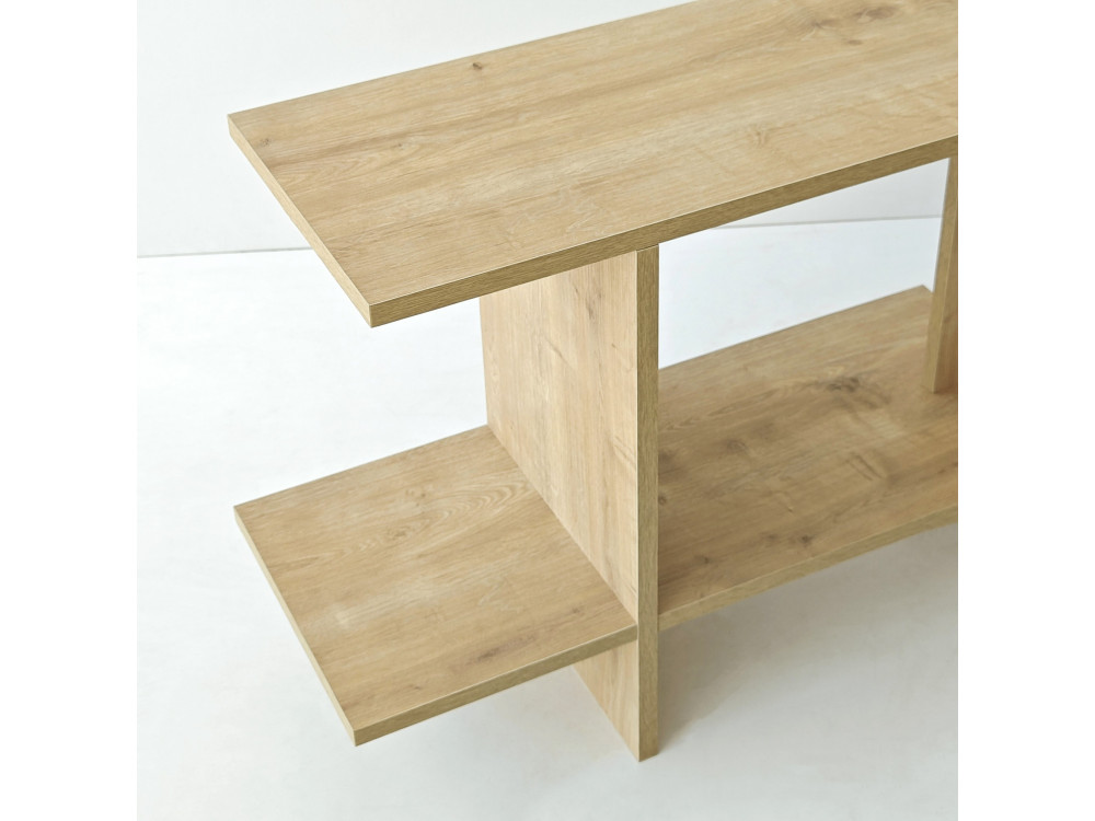 Mesa auxiliar de madeira «Essenziale» - 80 x 30 x 55 cm - Carvalho Saphir
