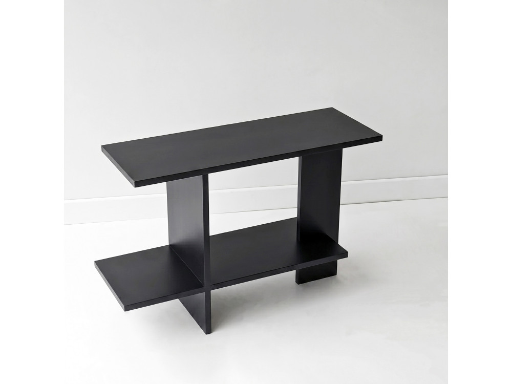 Mesa auxiliar de madeira «Essenziale» - 80 x 30 x 55 cm - Preto